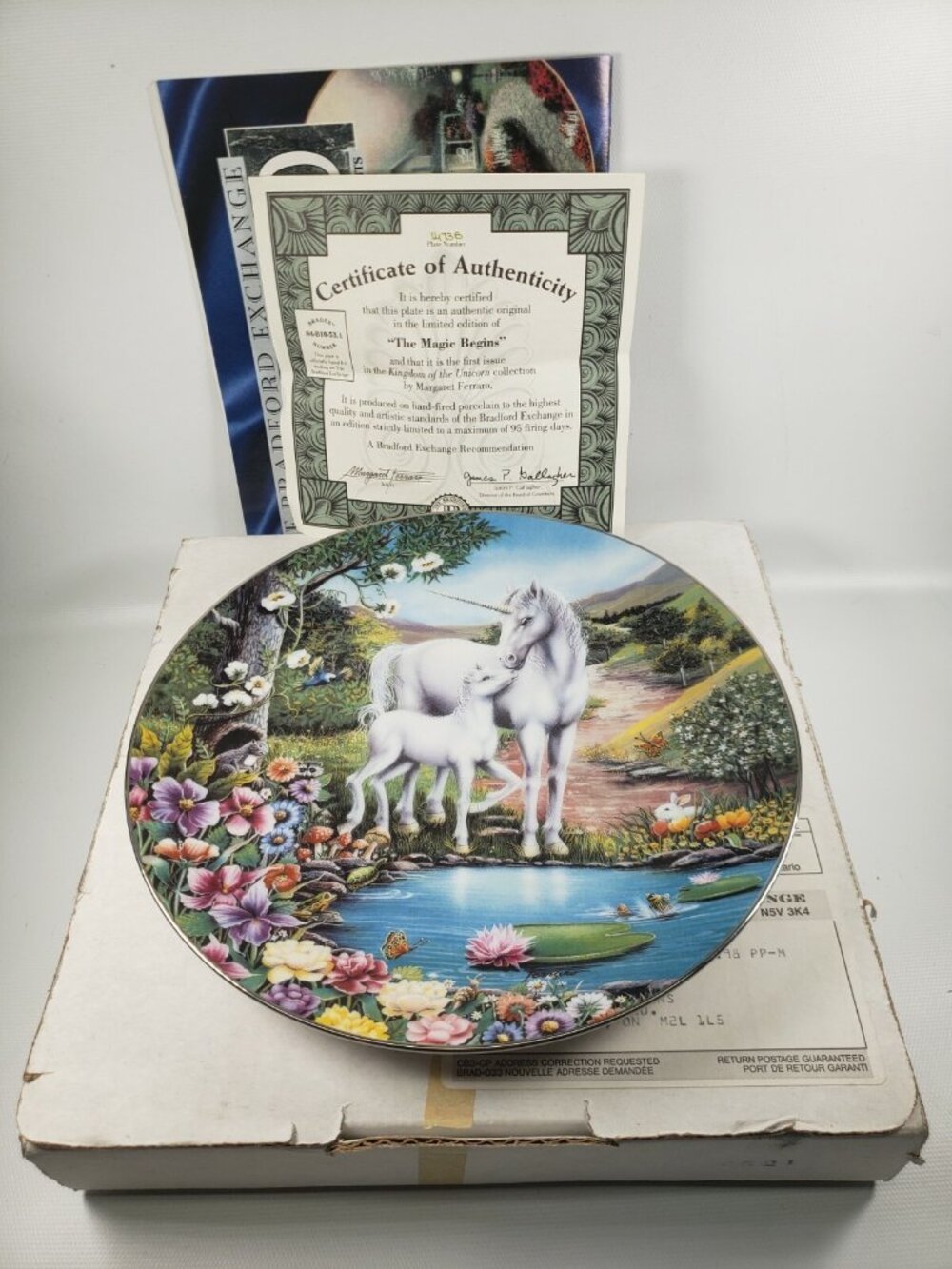 Kingdom Of The Unicorn The Magic Begins Collector Plate 5749 Ferraro 1993